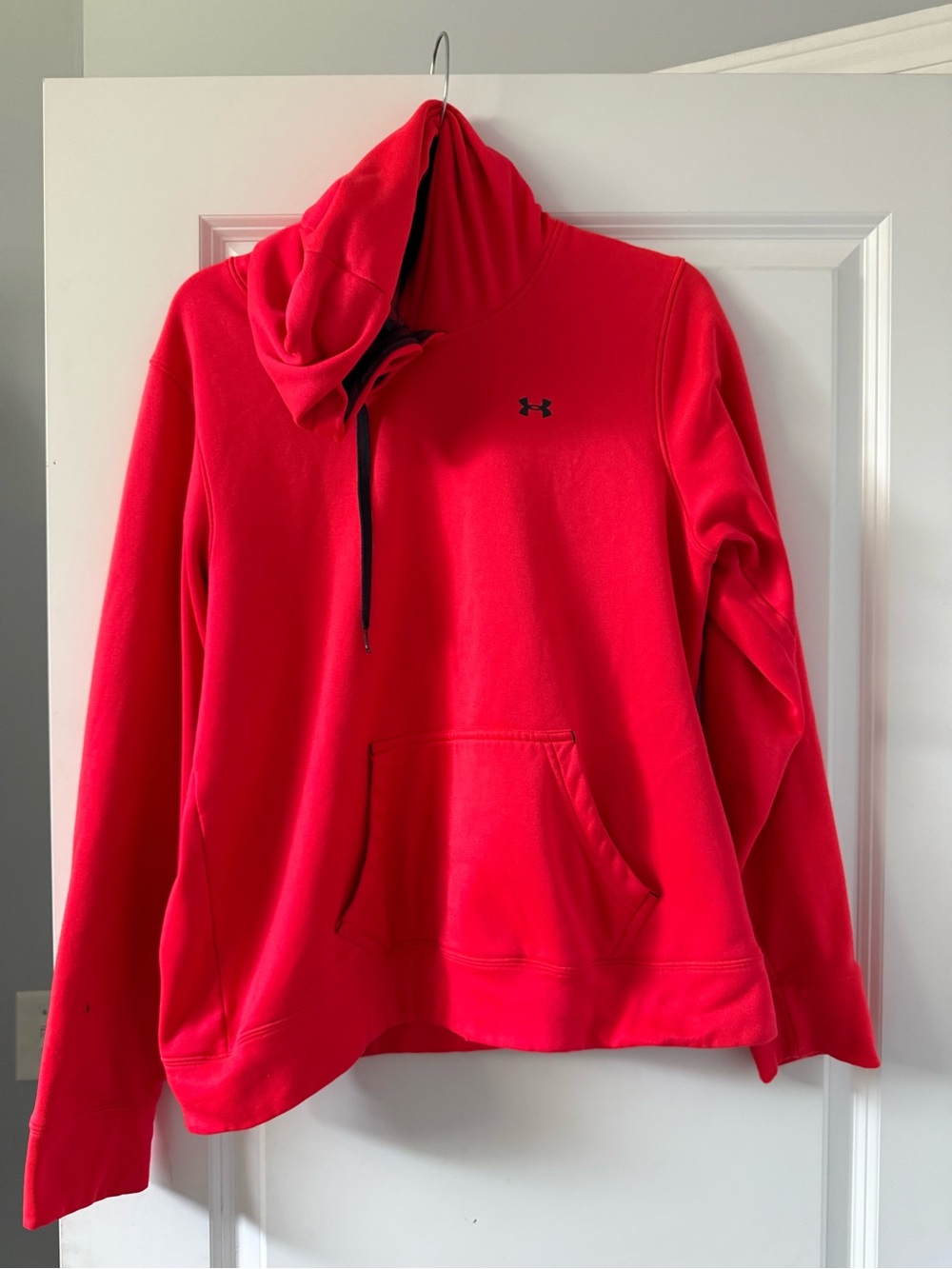 LG Bright Red Women's Cowl Neck Pullover Hoodie